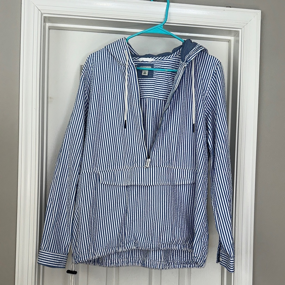 LLBean seersucker Pull Over Jacket - image 1